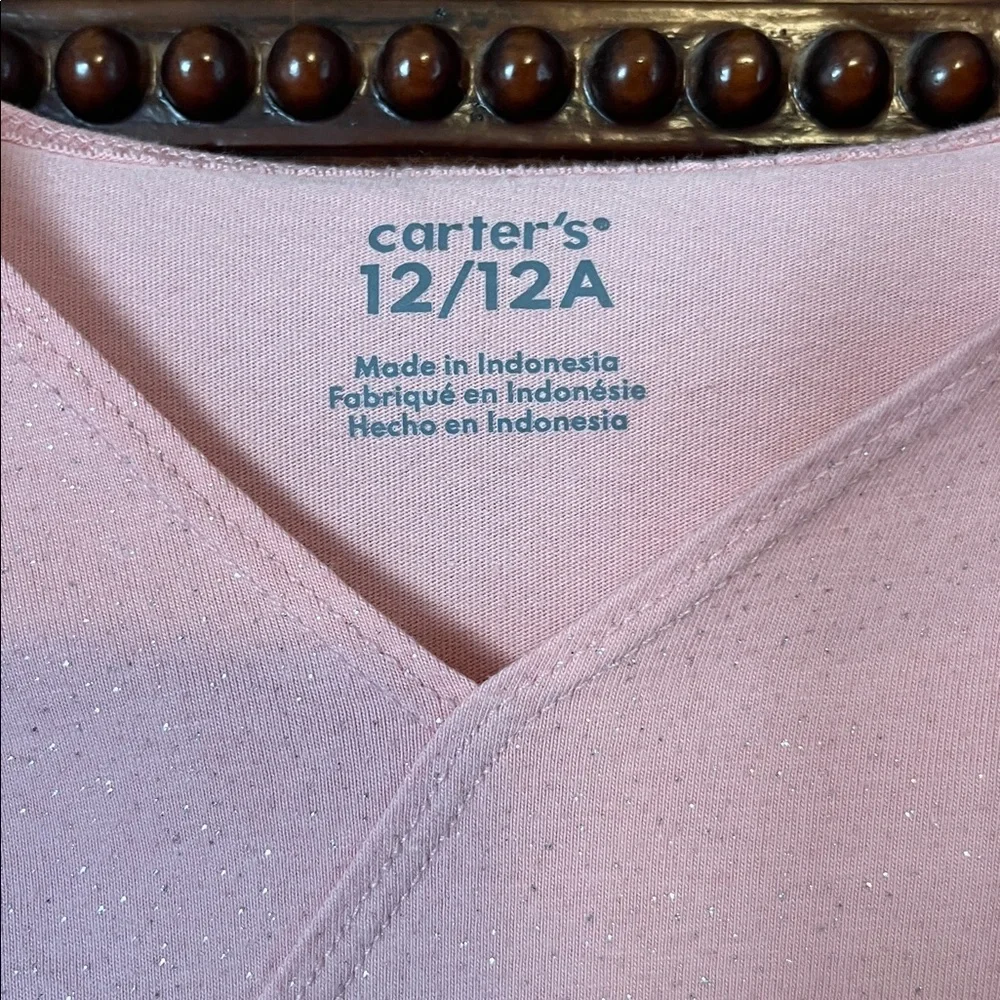 Carter's Pink Glitter V-Neck Ballet Top and Pink Ballet Skort